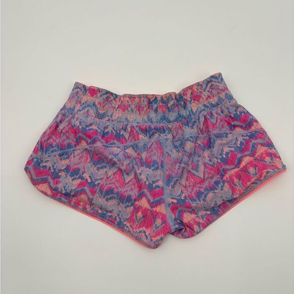 Ivivva by Lululemon Girls Blue Patterned Running Shorts Size 14 - Picture 3 of 8
